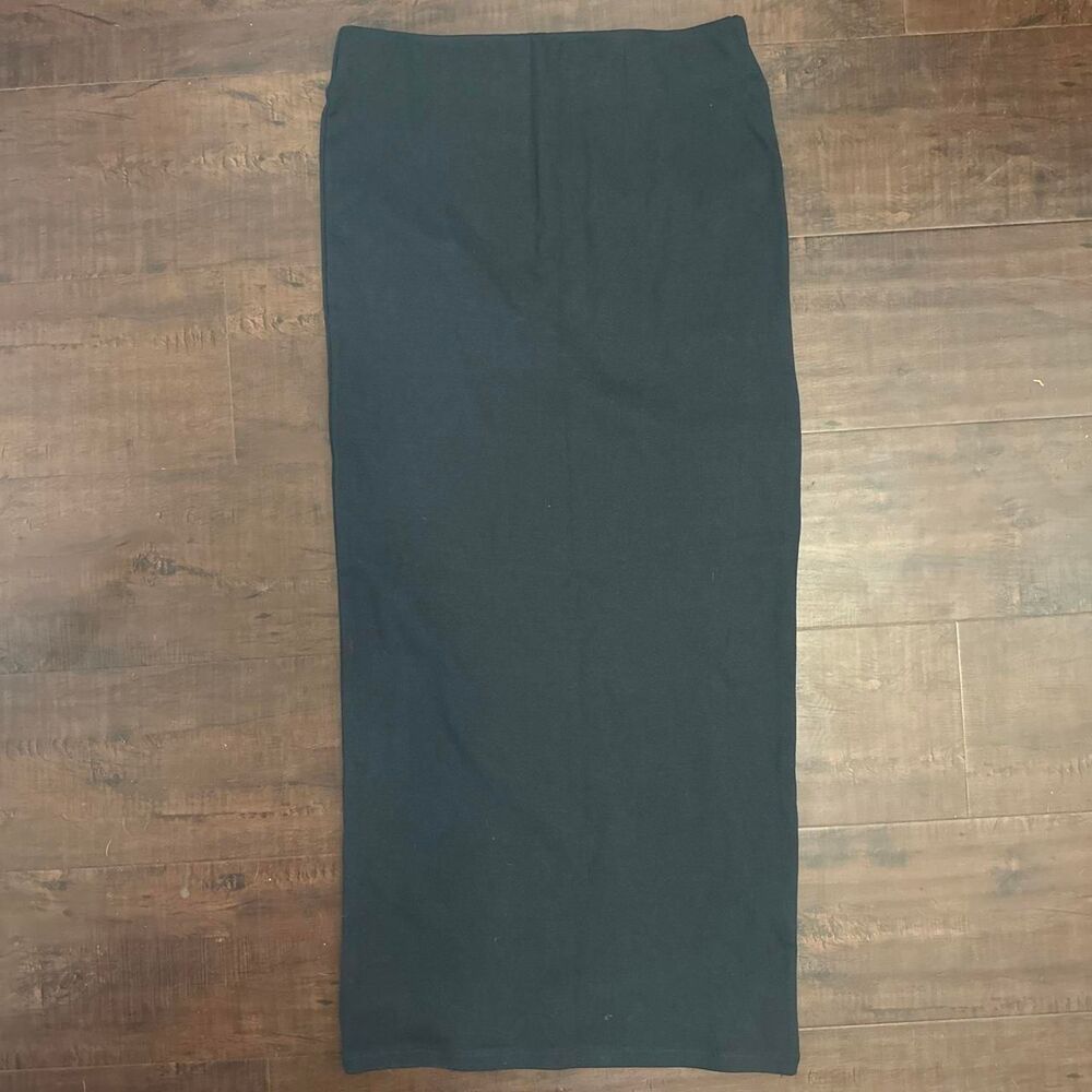 Zara Women's Black Midi Cotton Skirt, Stretchy Waistband Size M